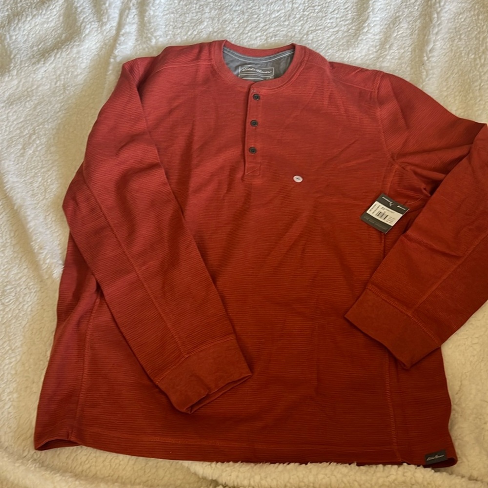 Eddie Bauer button Henley nwt